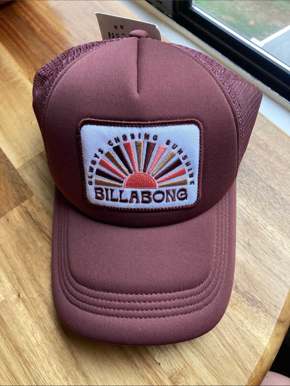Billabong Trucker Hat with Patch - dark mauve